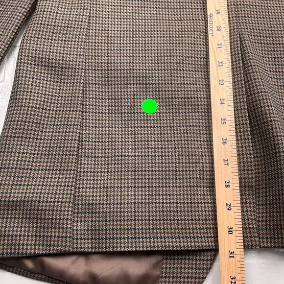 Lauren Ralph Lauren Blazer Men 42R Brown Gold Houndstooth Wool Classic Jacket - Picture 13 of 16